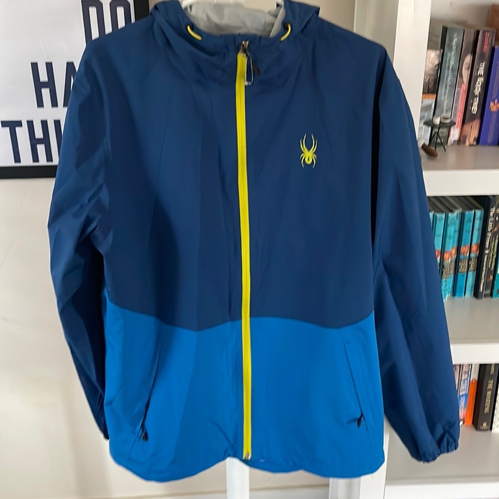 Spyder Men’s Windbreaker Blue with yellow accents